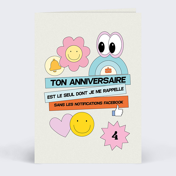 Carte anniversaire adulte Humour facebook