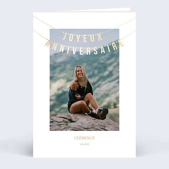 Carte anniversaire Guirlande photo