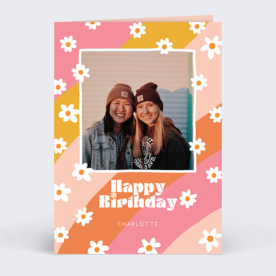 Carte anniversaire Groovy Flowers