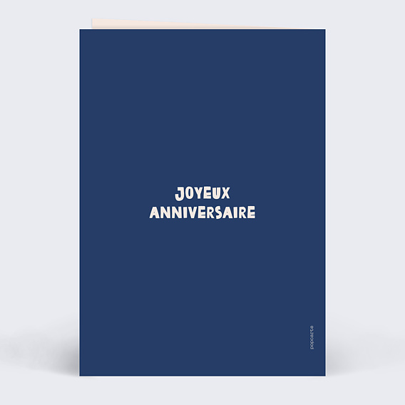Carte anniversaire À main levée Verso