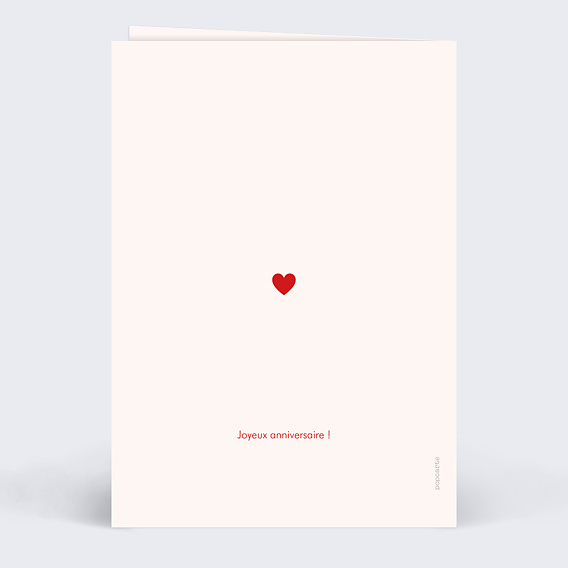 Carte anniversaire 1001 cœurs Verso