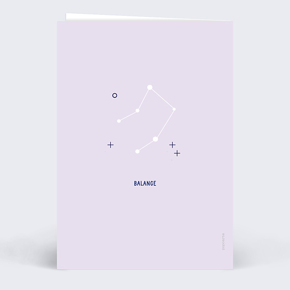 Carte anniversaire Astro Balance Verso
