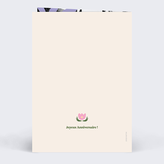 Carte anniversaire Fleurs modernes Verso