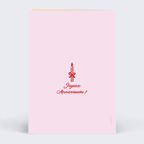 Carte anniversaire Gros nœud Verso