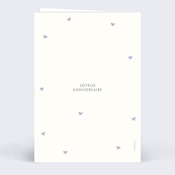 Carte anniversaire Motif Coeurs Verso