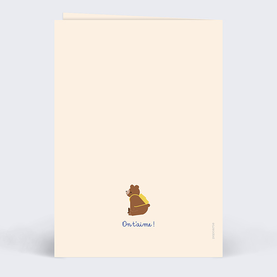 Carte anniversaire Papa Ours Verso