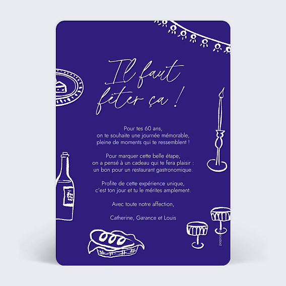 Anniversaire Adulte Bon pour gastronomie