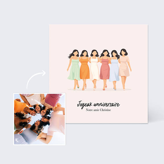 Carte anniversaire Portrait aligné minimaliste Après 1