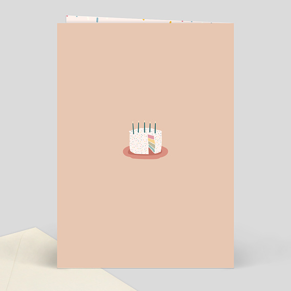 Carte anniversaire Gâteau de Fête Verso