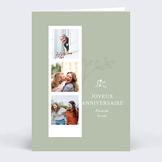 Carte anniversaire Photomaton Amande