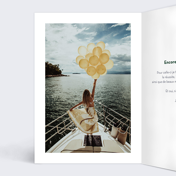 Carte anniversaire Typo Chic Intérieur Gauche