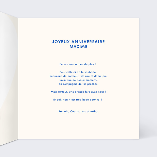Anniversaire Adulte Plus 1 Intérieur Droit