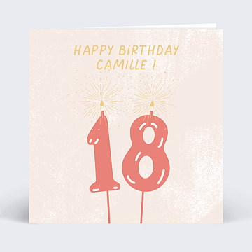 Carte anniversaire adulte Bougies Chiffres