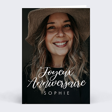 Carte anniversaire adulte Photo Pleine Page