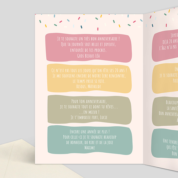 Carte anniversaire Gâteau de Fête Intérieur Gauche