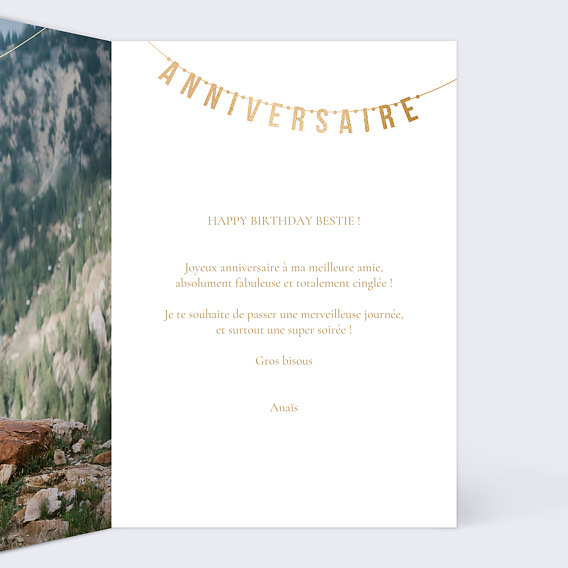 Carte anniversaire Guirlande photo Intérieur Droit