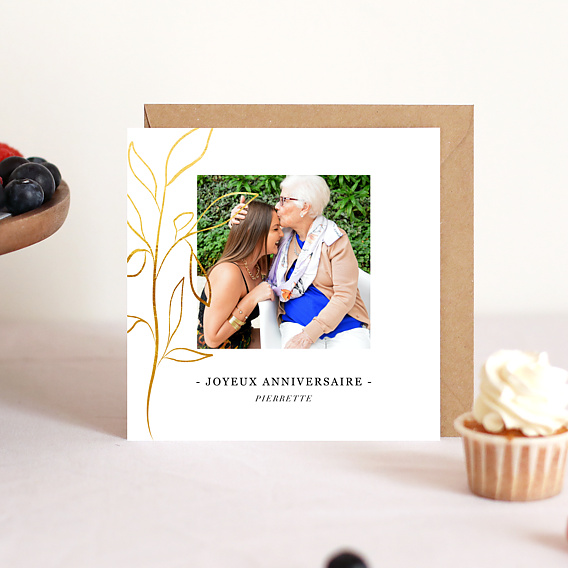 Carte anniversaire Feuillage Ocre Après 4