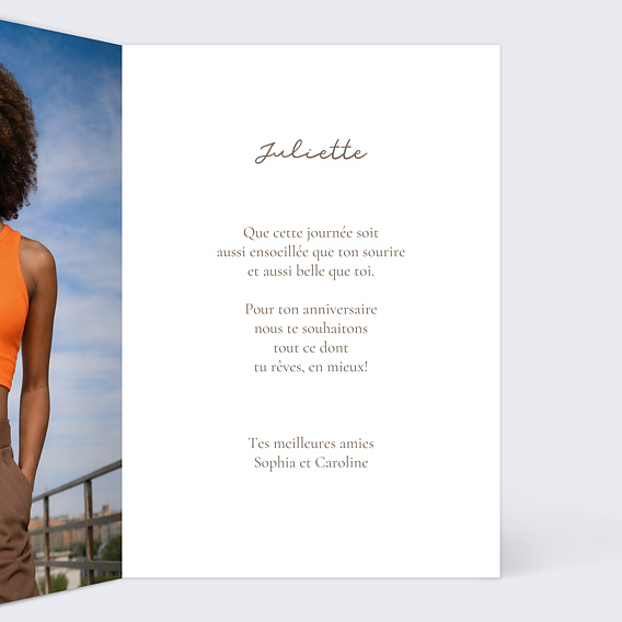 Carte anniversaire Amis en manga Intérieur Droit