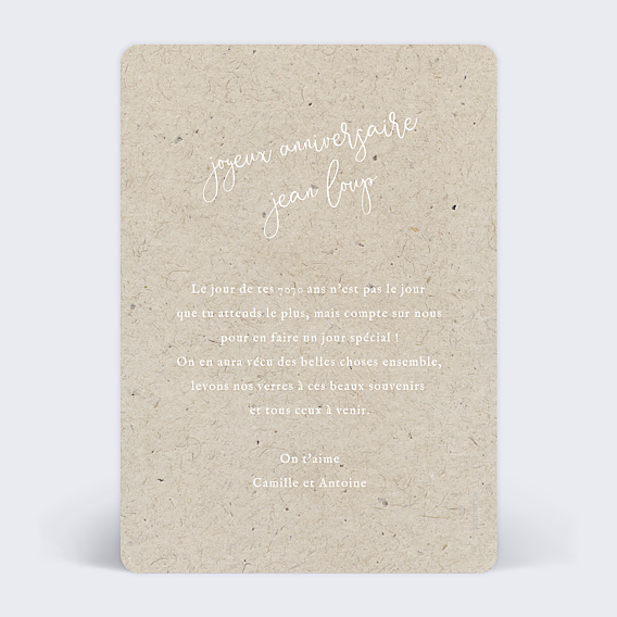 Anniversaire Adulte Chiné Typographique
