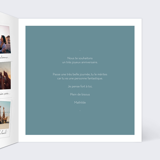Anniversaire Adulte Multi Photos Polaroids Intérieur Droit