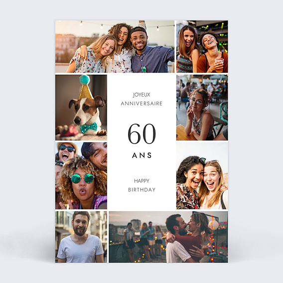 Carte anniversaire Multiphoto Élégance