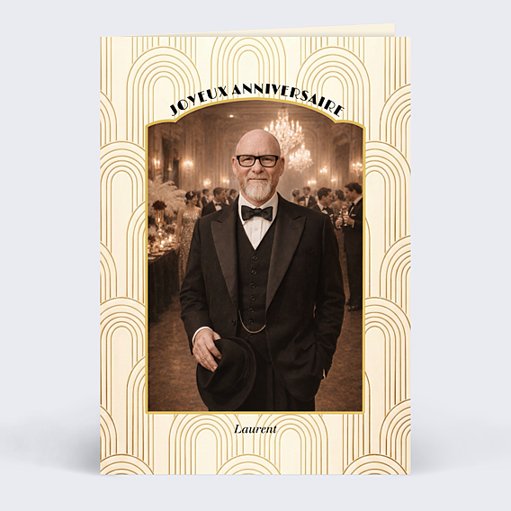 Carte anniversaire Portrait univers Gatbsy
