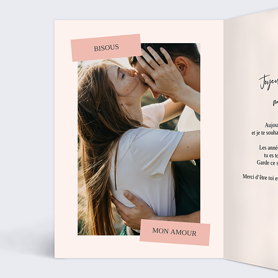 Carte anniversaire Passionnément Intérieur Gauche