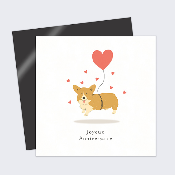 Carte anniversaire Corgi Love