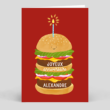 Carte anniversaire adulte Burger d'Anniversaire