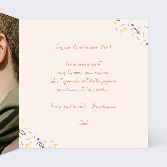 Carte anniversaire Tortue en retard Intérieur Droit