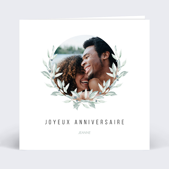 Carte anniversaire Couronne d'Oliviers Recto