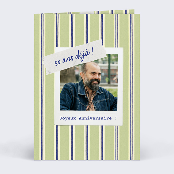 Carte anniversaire Vintage stripes