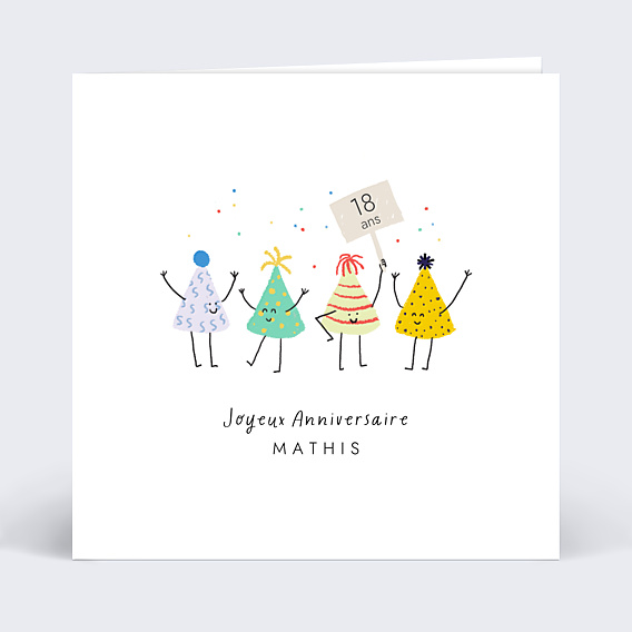 Carte anniversaire Chapeaux Festifs