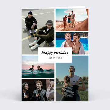 Carte anniversaire adulte Multiphotos Etiquette