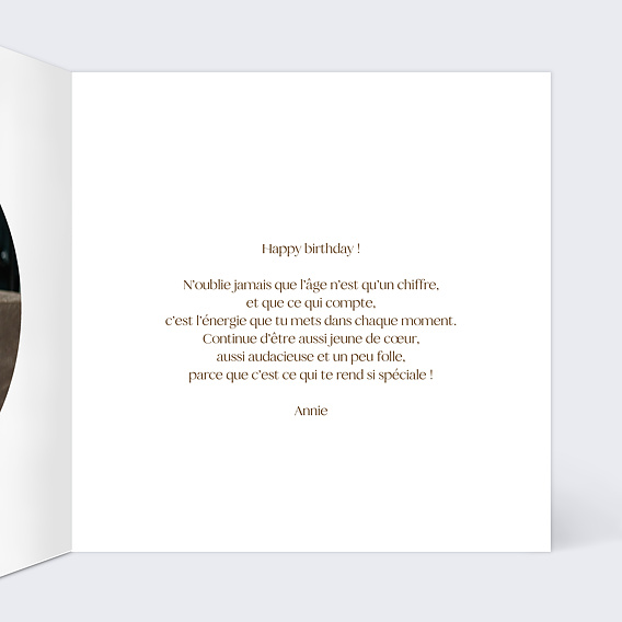 Carte anniversaire Couronne Printanière Intérieur Droit