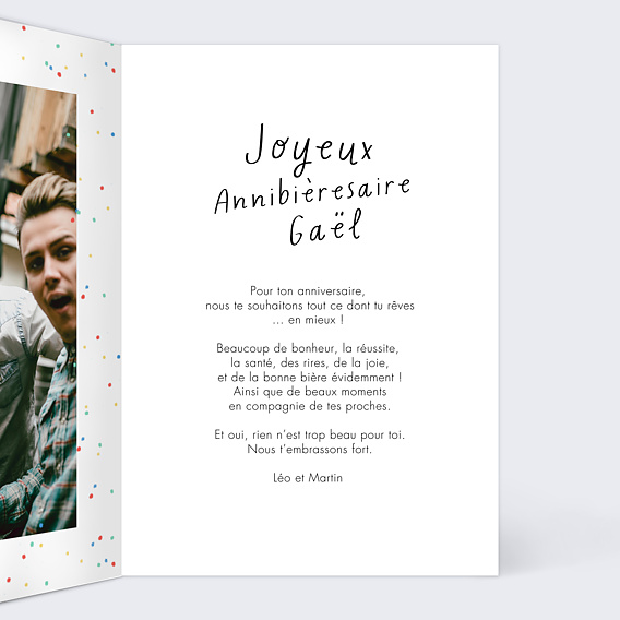 Carte anniversaire Bières en Fête Intérieur Droit