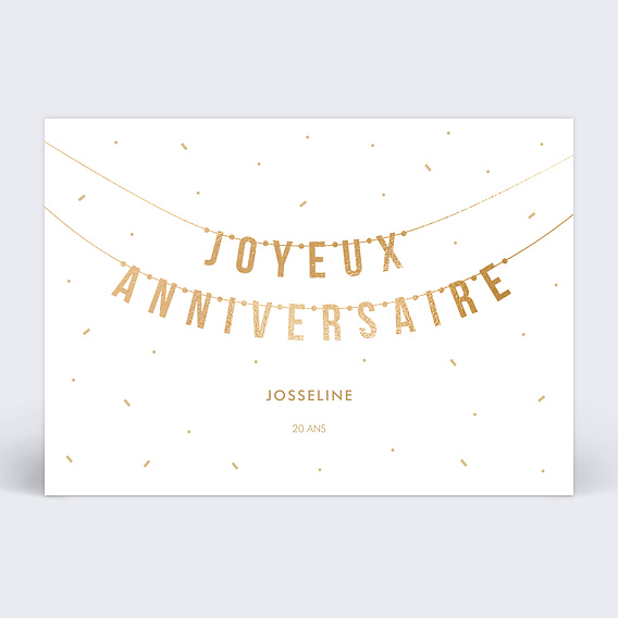 Carte anniversaire Guirlande traditionnelle