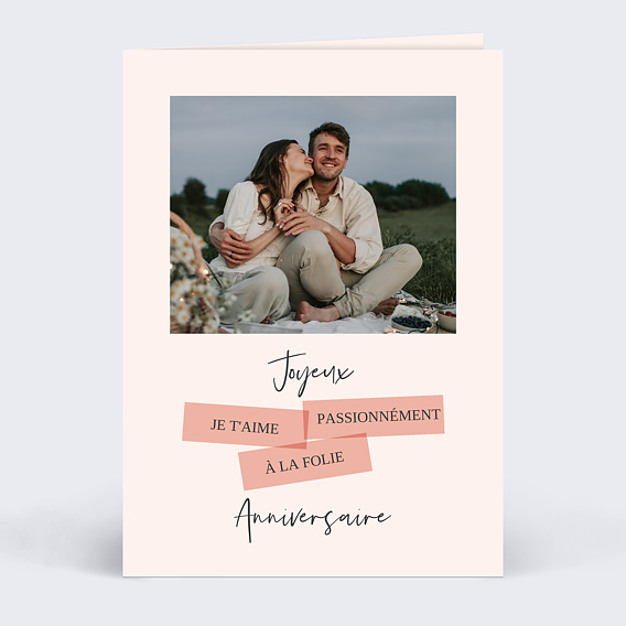 Carte anniversaire Passionnément