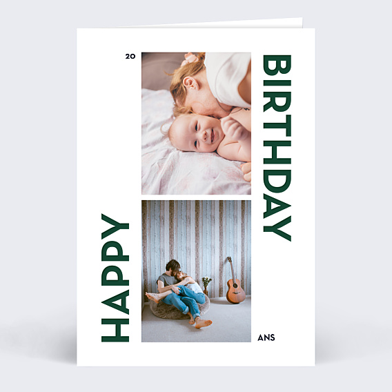 Carte anniversaire Typo Chic