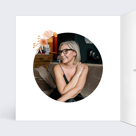 Carte anniversaire Couronne Printanière Intérieur Gauche