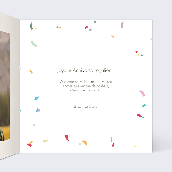 Carte anniversaire Petit polaroid  Intérieur Droit