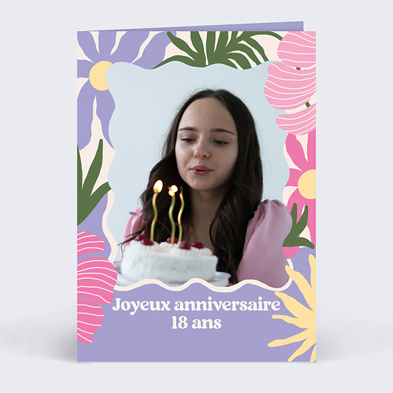 Carte anniversaire Fleurs modernes