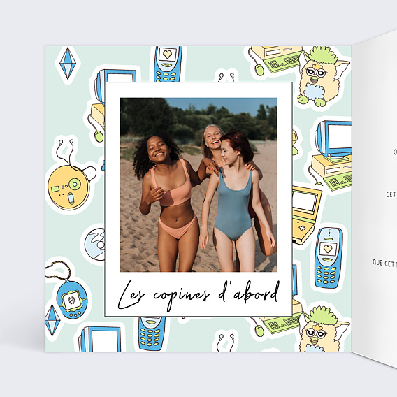 Carte anniversaire Objets des années 90 Intérieur Gauche