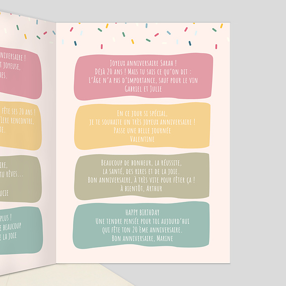 Carte anniversaire Gâteau de Fête Intérieur Droit