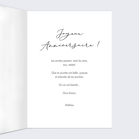 Carte anniversaire Votre Photo ici Intérieur Droit