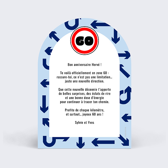 Carte anniversaire Âge limite Verso