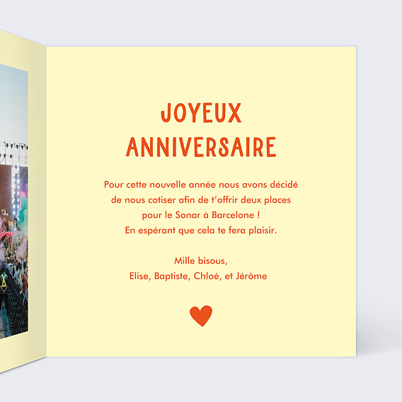 Carte anniversaire Cadeau Exceptionnel Intérieur Droit