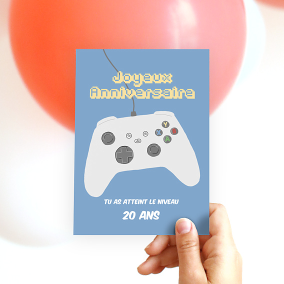Carte anniversaire Level Up Après 4