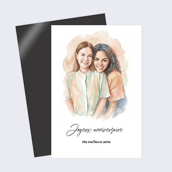 Anniversaire Adulte Amis en aquarelle