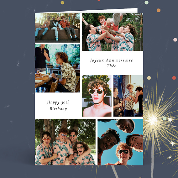 Carte anniversaire Double étiquette